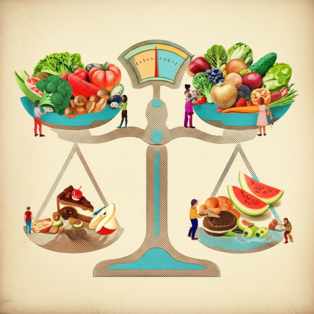 Calorie density illustration: Portion control for weight management and healthy eating.