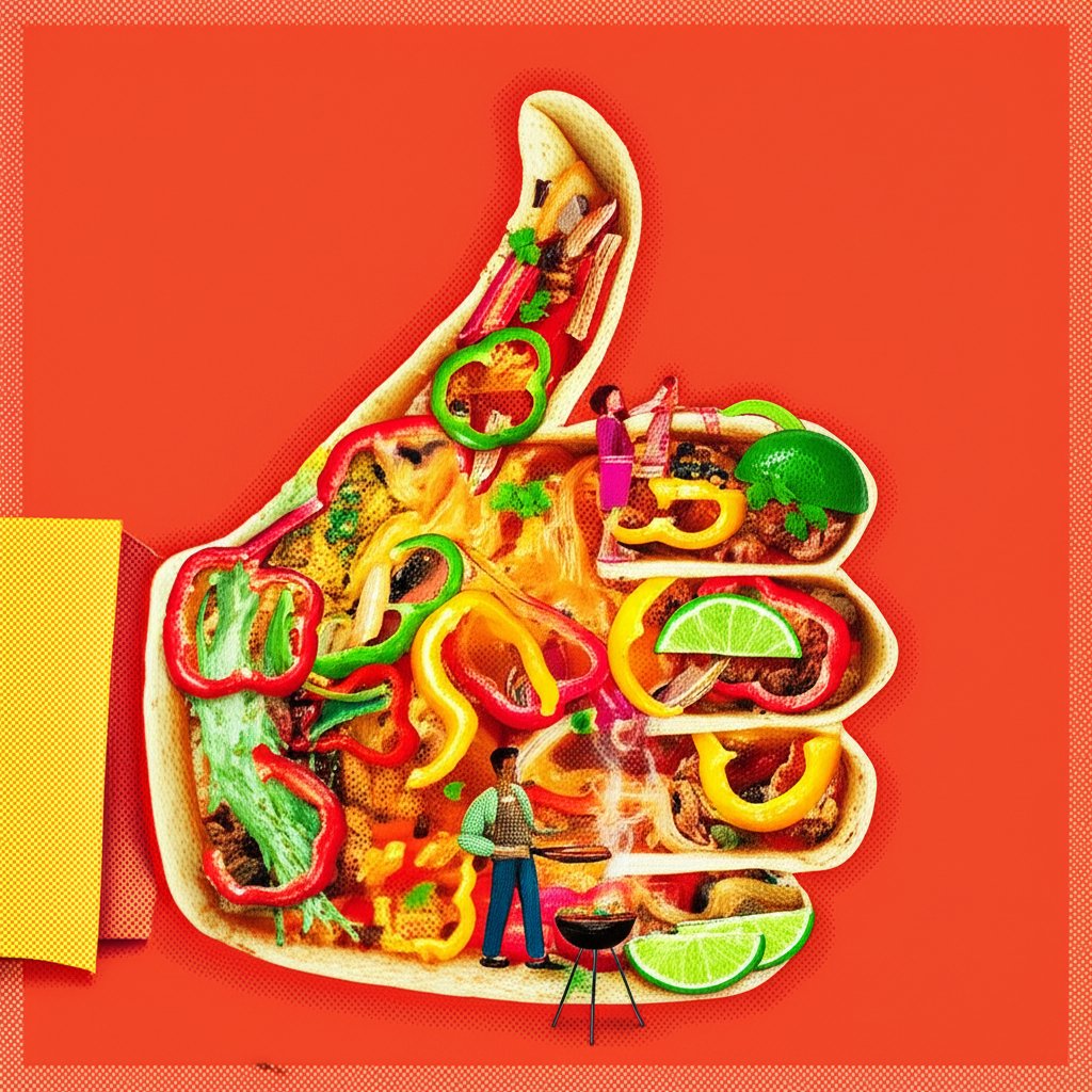 The Good, The Bad, and The Fajita: A humorous Western-themed food pun.