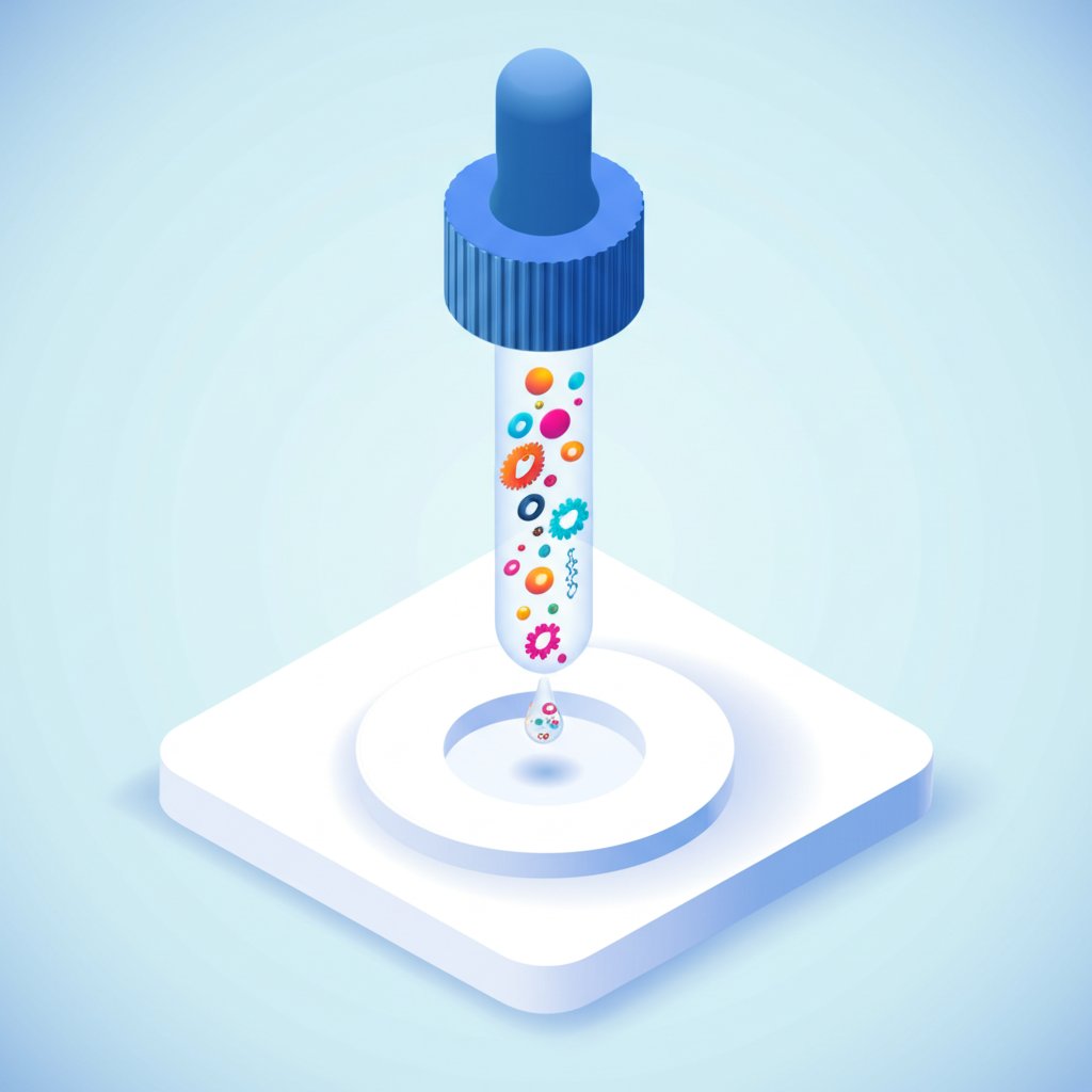 Detailed diagram of dropper bottle components: bulb, collar, pipette, and teat.