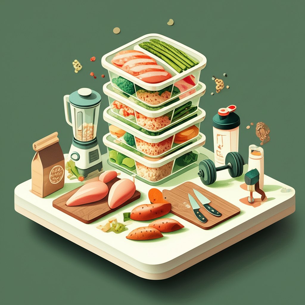 High-protein bulking meal prep with chicken, rice, and vegetables for muscle gain.