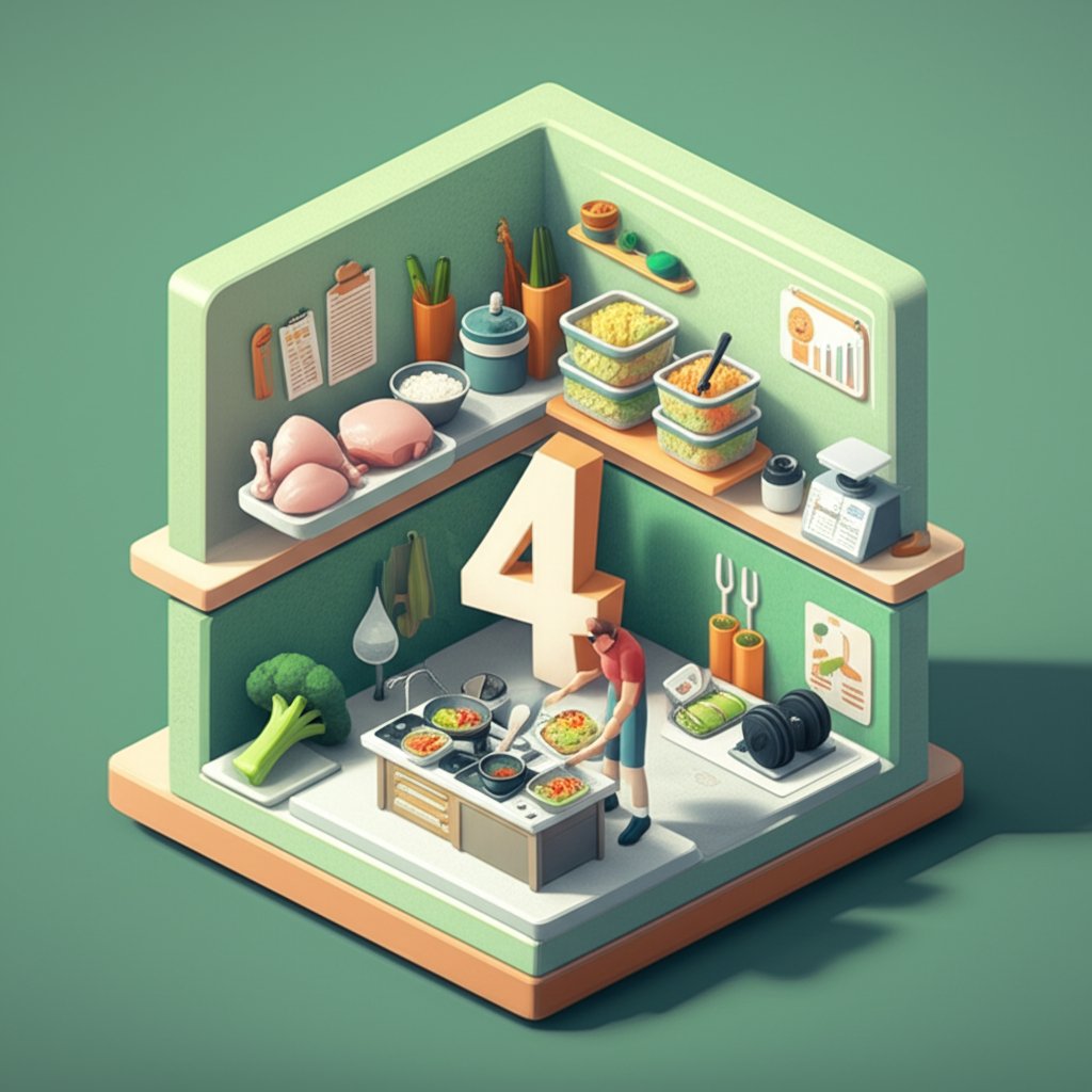 4-step framework for effective bulking meal prep and muscle gain.