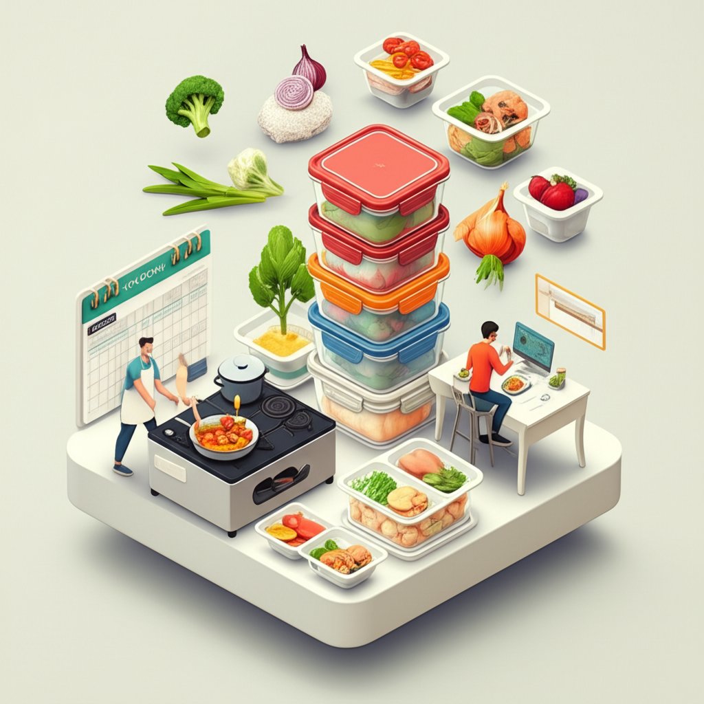 Healthy meal prep framework: Cook once, eat for days, save time.