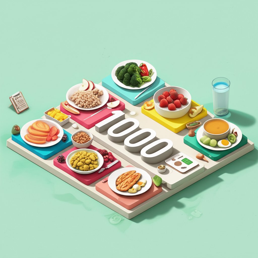 7-day 1000 calorie diet menu plan for healthy weight loss.