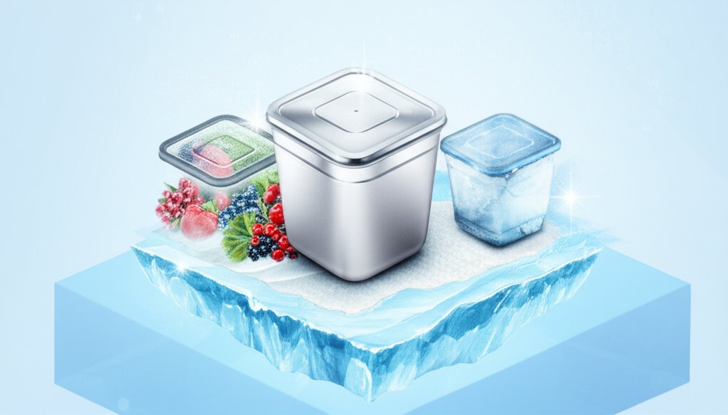 Stainless steel excels in freezers, offering durable, safe food storage solutions.