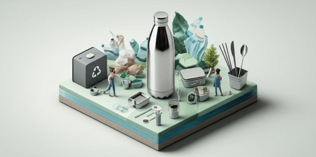 Core benefits of steel: durable, sustainable, reusable plastic alternative.