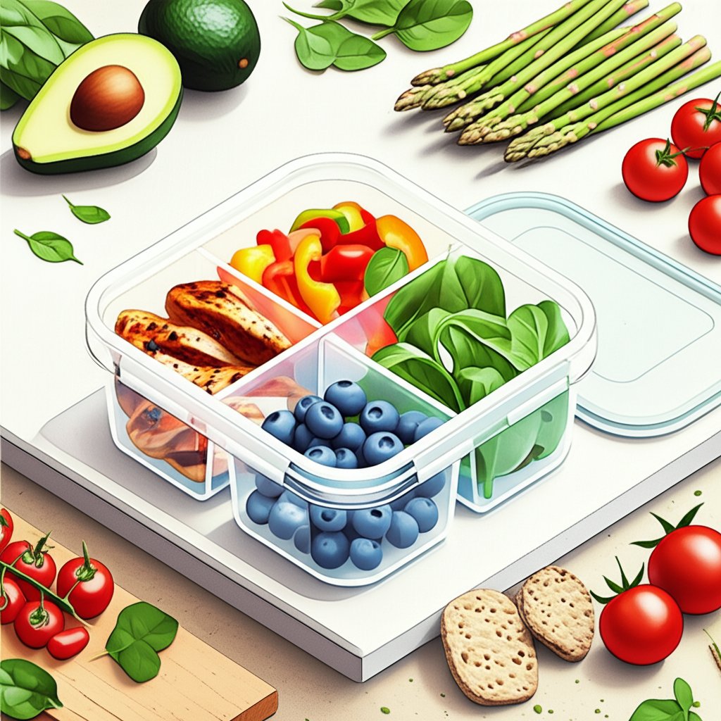 Divided food storage containers for organized meal prep, portion control, and healthy lunches.