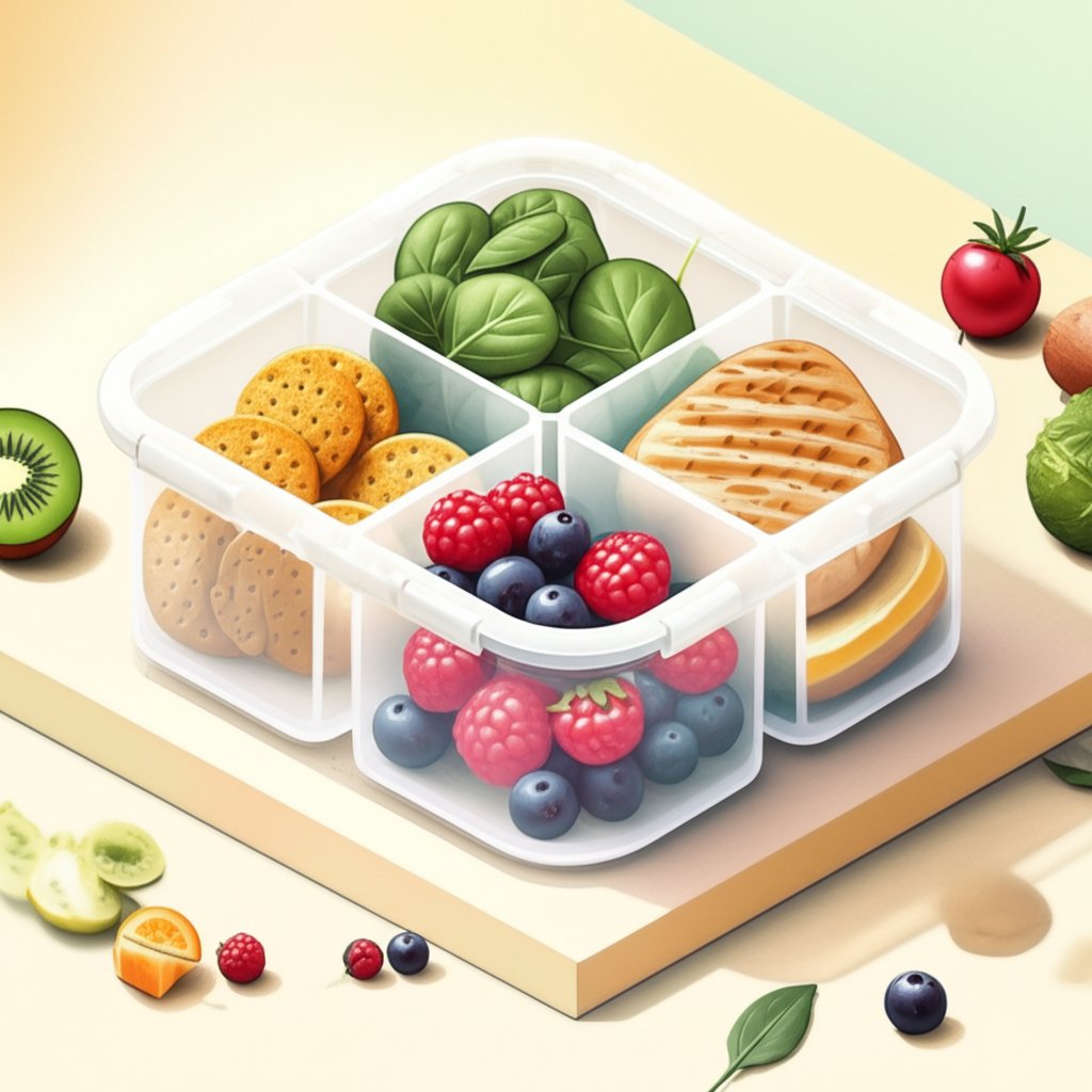 Divided lunch containers for easy meal prep and portion control.