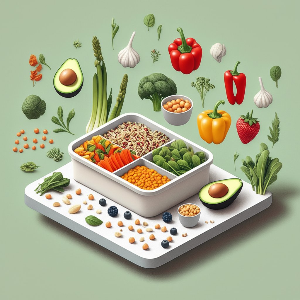 Colorful, flavor-packed vegan meal prep containers for healthy plant-based meals.