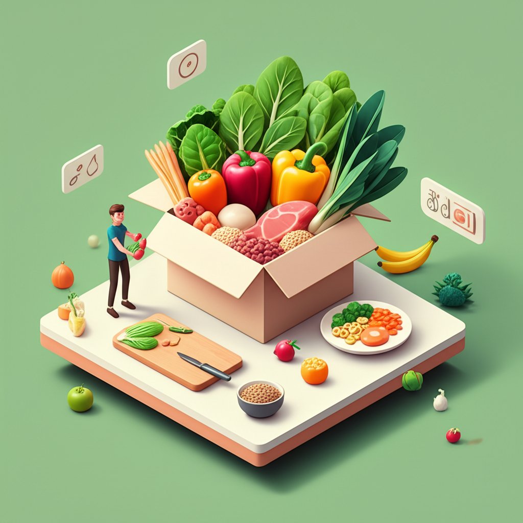 Convenient food kits for adults: healthy, pre-portioned meals.