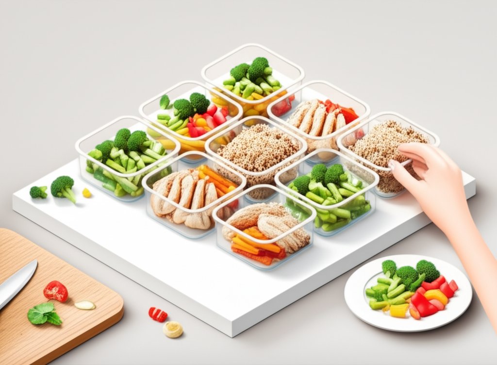 Component prepping for diverse, easy, healthy meals. No more cooking 21 different dishes.