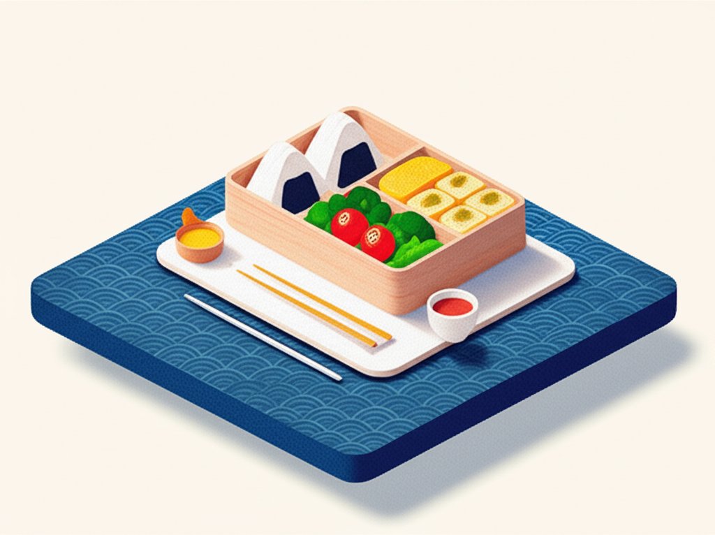 Japanese fabric lunch bag, perfect for bento boxes and daily meals.