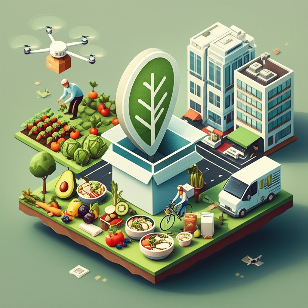 Vegan food delivery options: restaurant, meal kit, and grocery services.