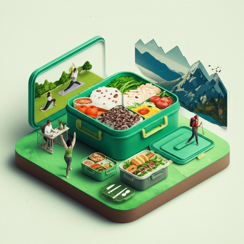 Green bento box tailored for healthy, sustainable, busy lifestyles.