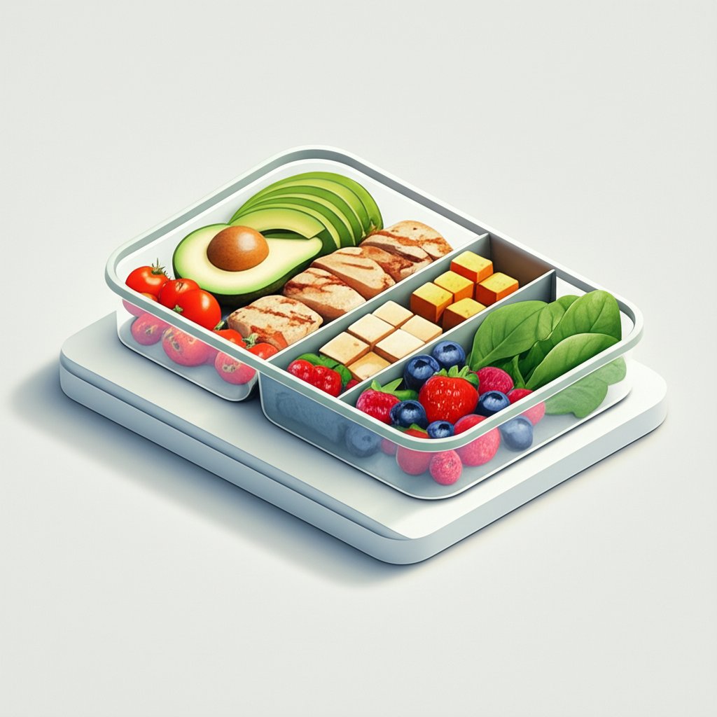 Reusable meal containers with dividers, perfect for healthy food prep and portion control.