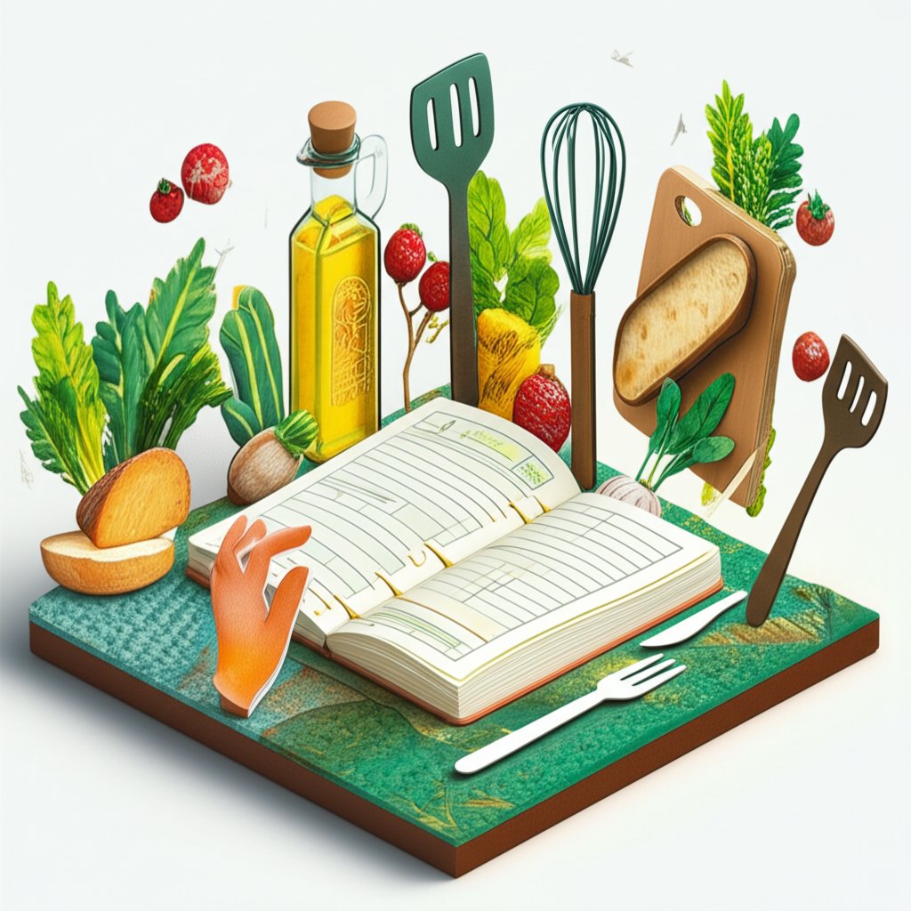 Meal planner journal for organizing weekly meals and healthy eating.