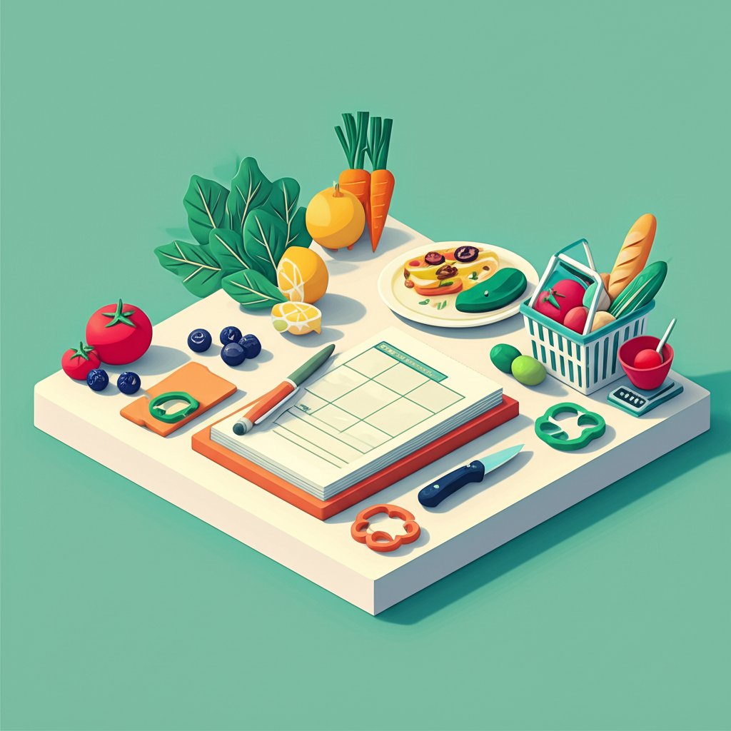 Meal planning journal for organized weekly meal prep and healthy eating.