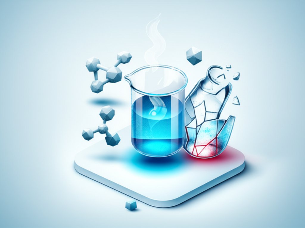 Borosilicate glass beaker showcasing superior heat resistance and durability over standard glass.