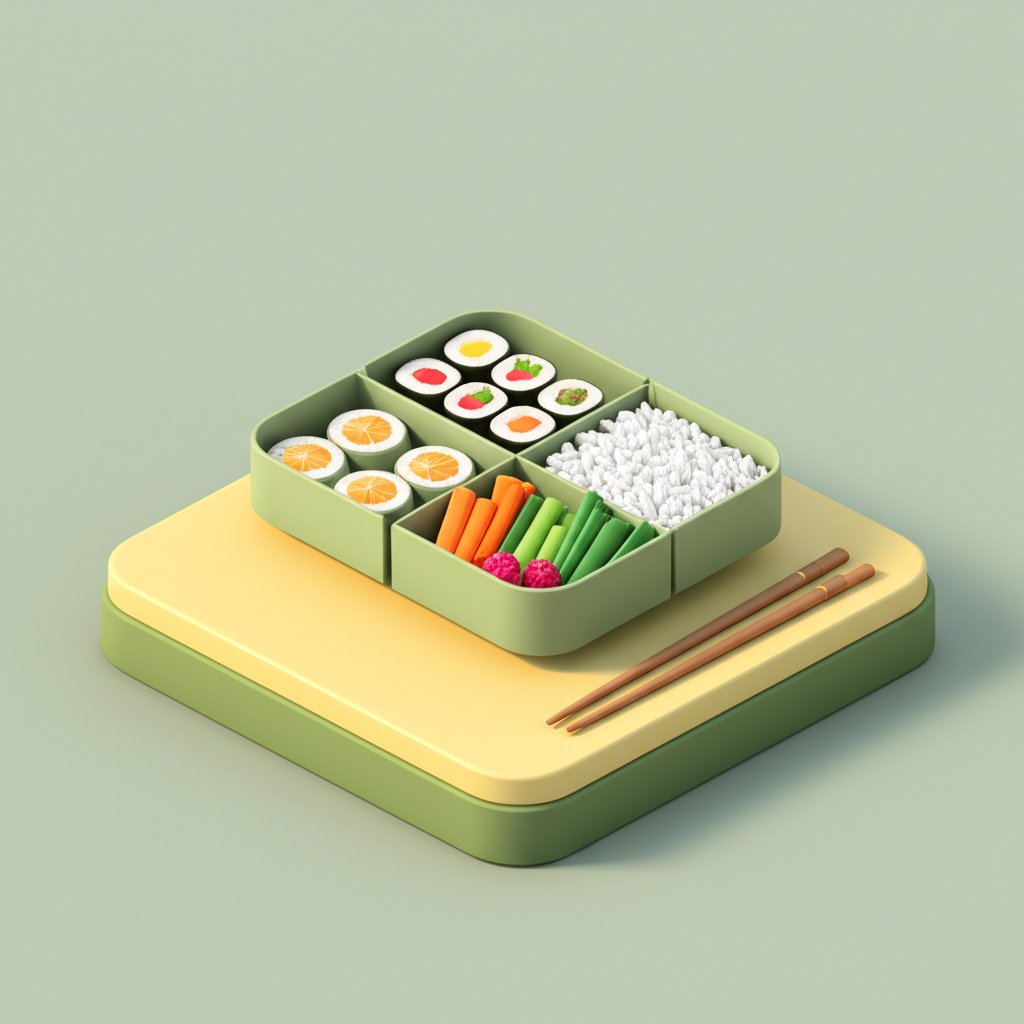 Reusable plastic bento box for healthy meals.