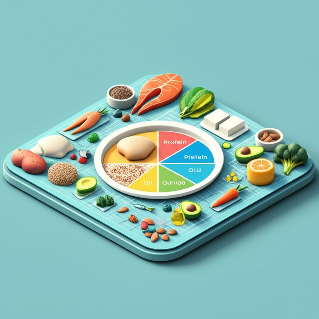 Blueprint for a perfectly balanced 1000-calorie meal plan, promoting healthy eating.