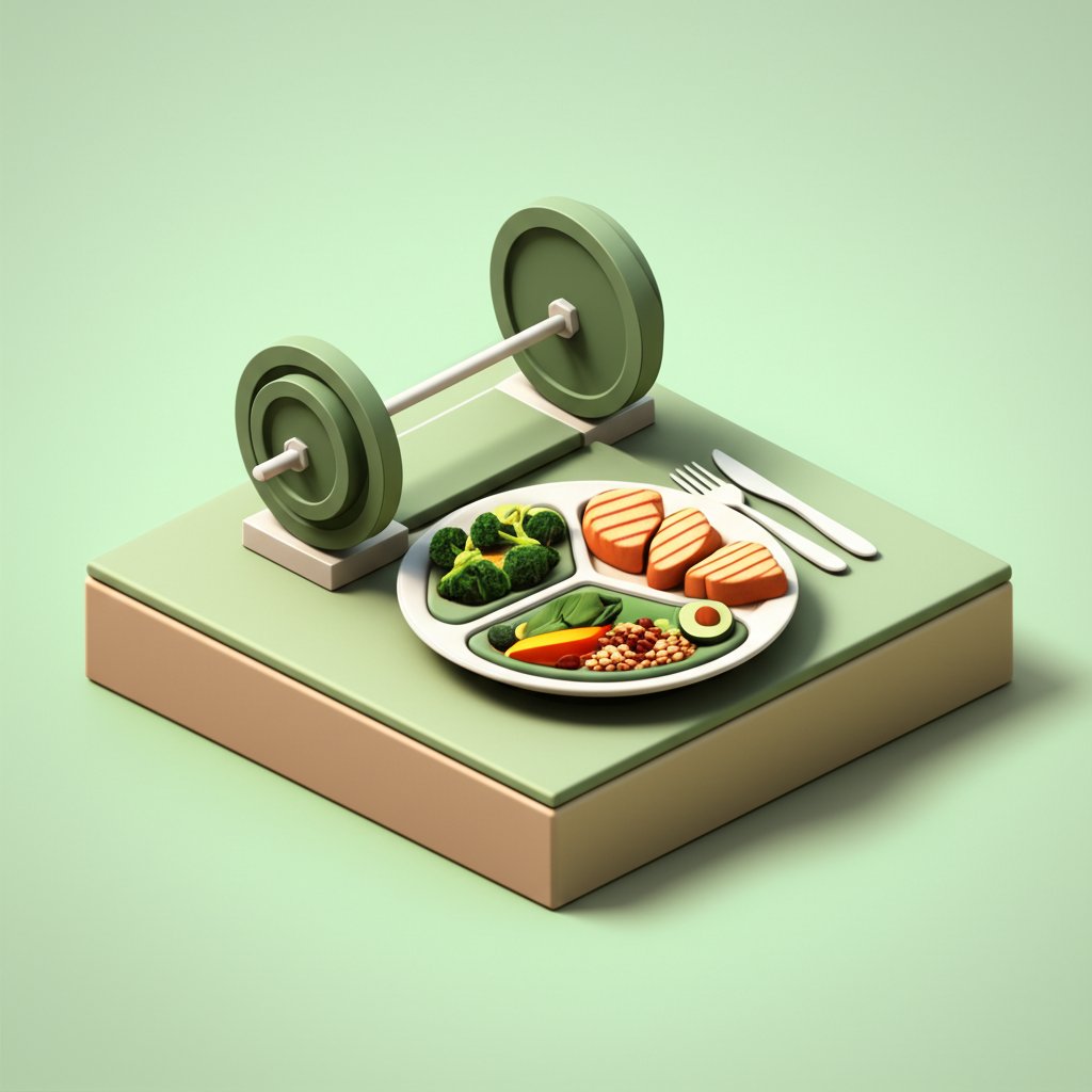 Building blocks: Protein, carbs, fats. Essential macronutrients for muscle-building dinner.
