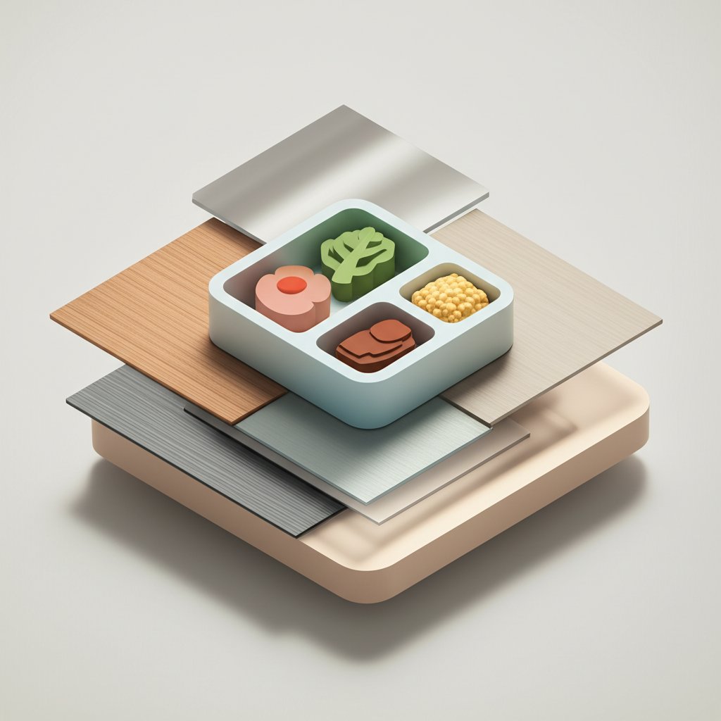 Material matrix for bento trays: choose your ideal lunch container.