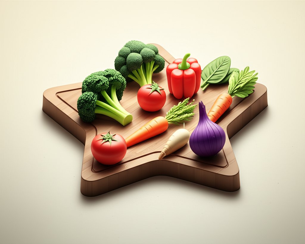 Colorful meal prep vegetable roster for healthy meals.