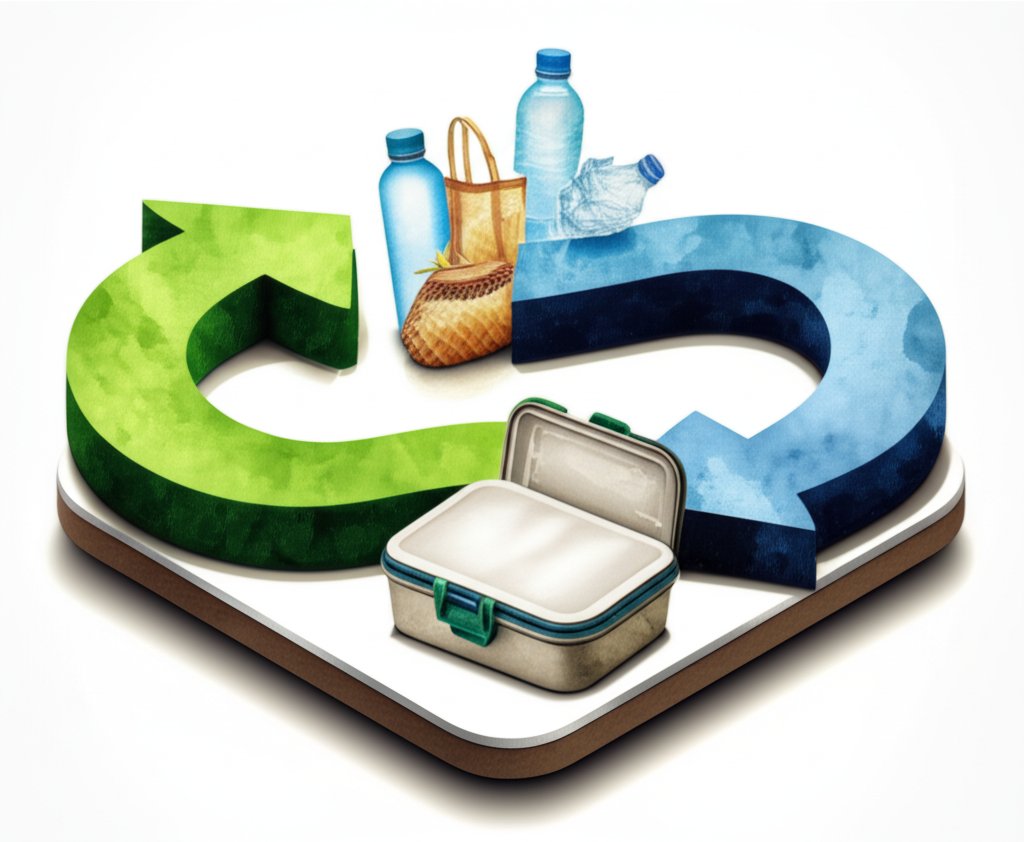 Comparing reusable and disposable plastic impacts on our environment.