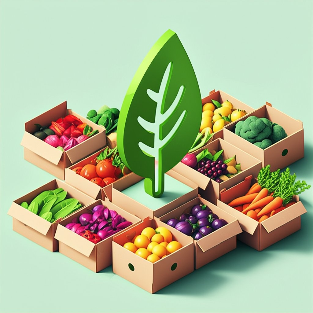 Vibrant Vegetarian & Vegan Boxes overflowing with fresh, colorful produce.