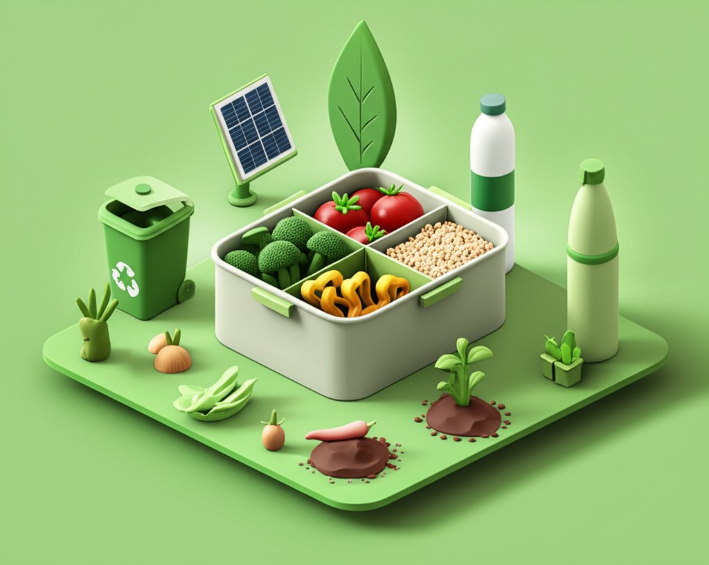 What a green bento box means: eco-friendly, sustainable, reusable lunch.