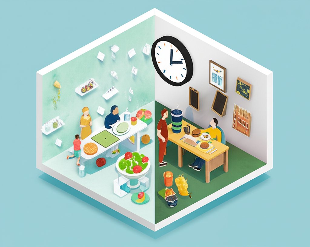 Decisive midday meal: fueling productivity, health, and daily well-being.